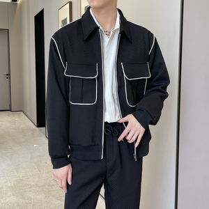 2025男新款宽松翻领痞帅工装拉链夹克外套A202JK3019P125图片