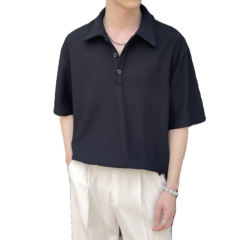2025夏新款宽松落肩高级感短袖polo衫英伦痞帅男t恤A202T2015P50,男装T恤,星座1311（原A202）