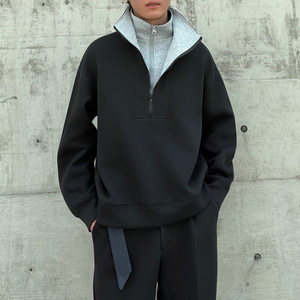 2025冬重磅500克美式高街运动立领撞色套头宽松卫衣1311WY1019P85图片