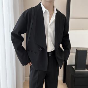春夏新款男士韩版慵懒宽松落肩小西装西服外套A202XZ809P125图片