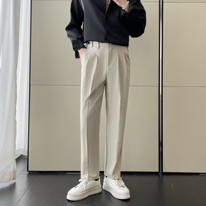 2025春夏高级韩版修身男士休闲西裤垂坠感西装裤A202K2019P65图片