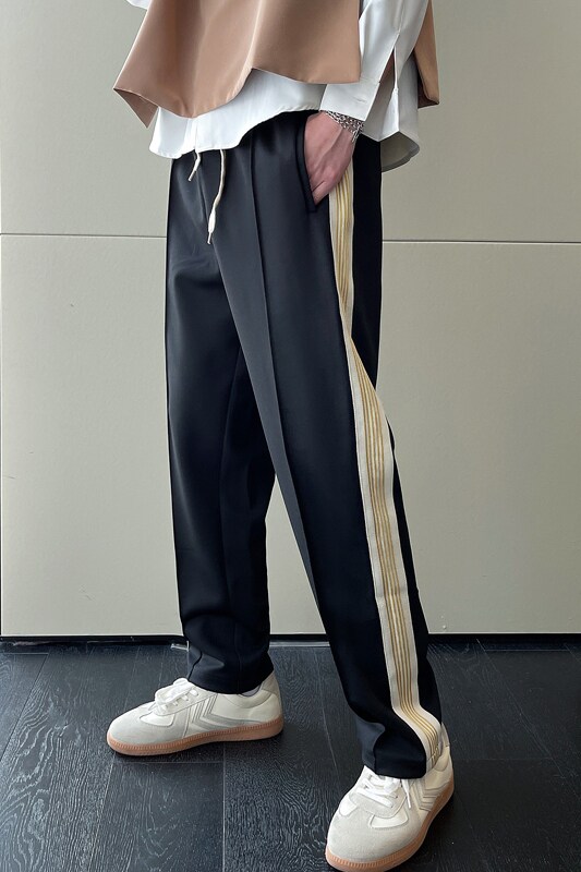 2025春夏新款男士休闲裤男运动裤小直筒条纹休闲裤潮A202K512P60,女装休闲裤,星座1311（原A202）