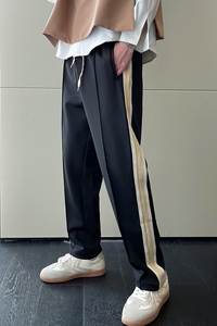 2025春夏新款男士休闲裤男运动裤小直筒条纹休闲裤潮A202K512P60图片