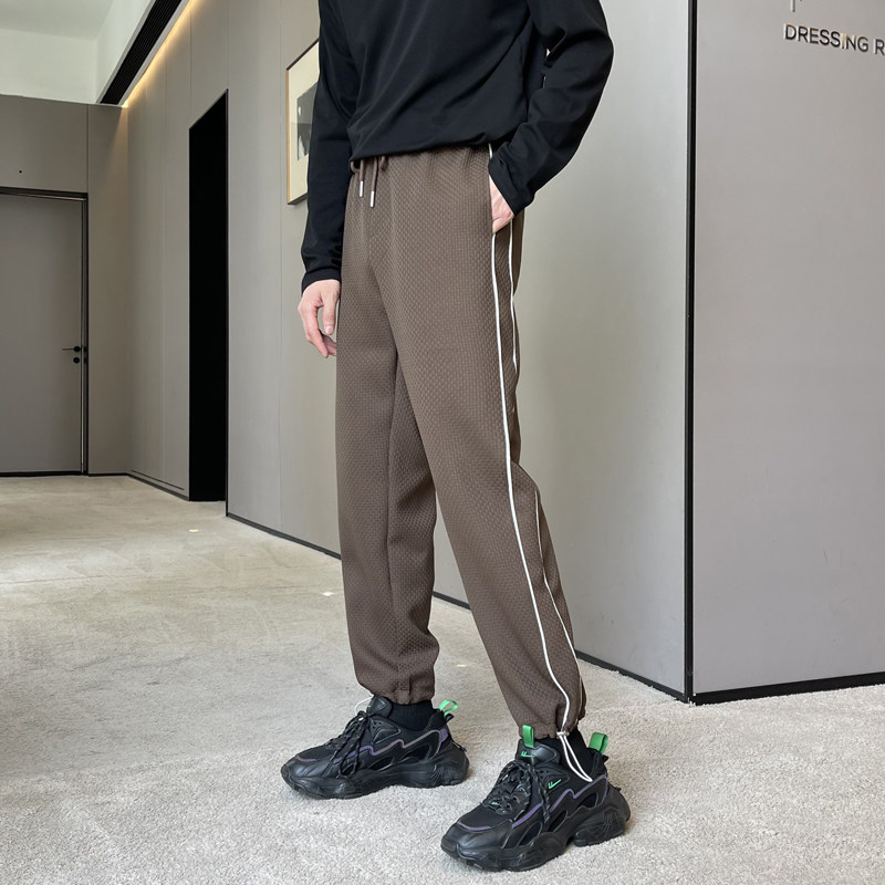 2025宽松直筒可束脚裤撞色拼接阔腿裤松紧运动裤A202K1109P65，女装休闲裤，星座1311（原A202）