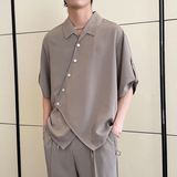 2025夏新款男士新中式休闲衬衫冰丝透气翻领宽松上衣A202CS519P60，男装衬衫，星座1311（原A202）