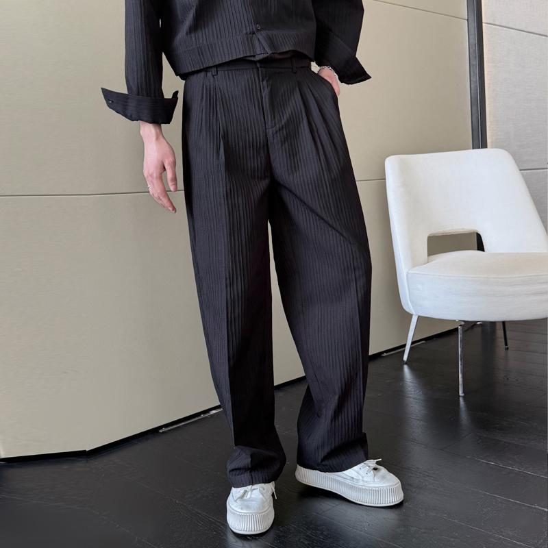 2025春夏新款男士宽松直筒拖地轻奢高级感ins休闲裤潮A202K621P65,男装休闲裤,星座1311（原A202）