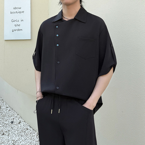 轻熟风短袖衬衫男士夏季痞帅冰丝透气高级感上衣1311CS3918P60图片