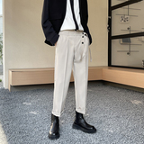 2025秋冬新款男士轻熟风腰带装饰简约休闲裤修身西裤A202K235P65，男装西裤，星座1311（原A202）