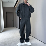 2025秋冬翻领男士毛呢夹克外套休闲加厚套装两件套1311TZ2090P215，男装休闲套装，星座1311（原A202）