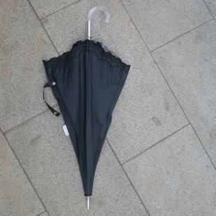 水晶伞把莲花纤维伞骨黑色涂胶发粘花边日本小洋伞特价一直便宜卖