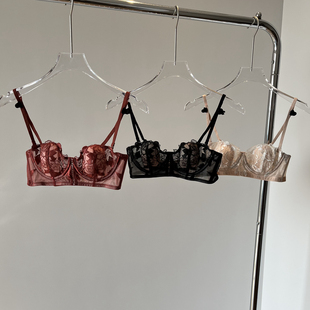 性感蕾丝内衣女小胸聚拢兔耳朵文胸薄款 法式 半杯胸罩 小众颜值控