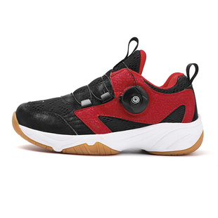 儿童羽毛球鞋专业旋转扣免系带童鞋防滑透气女童男童夏季网面运动