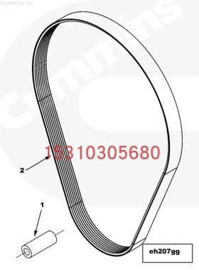 现代R225LVS履带挖掘机(钩机)康明斯配件皮带3807188 196937零件