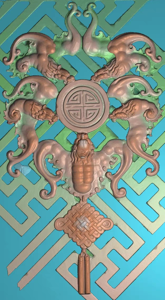 精雕图蝙蝠 五福G5UJ1 吉祥如意灰度图东阳木雕工艺品挂件挂屏