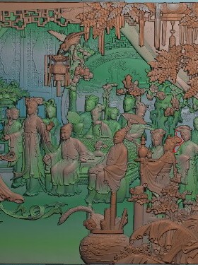 红楼梦好156东阳木雕工艺品挂件挂屏屏风手工雕刻扫描精雕图