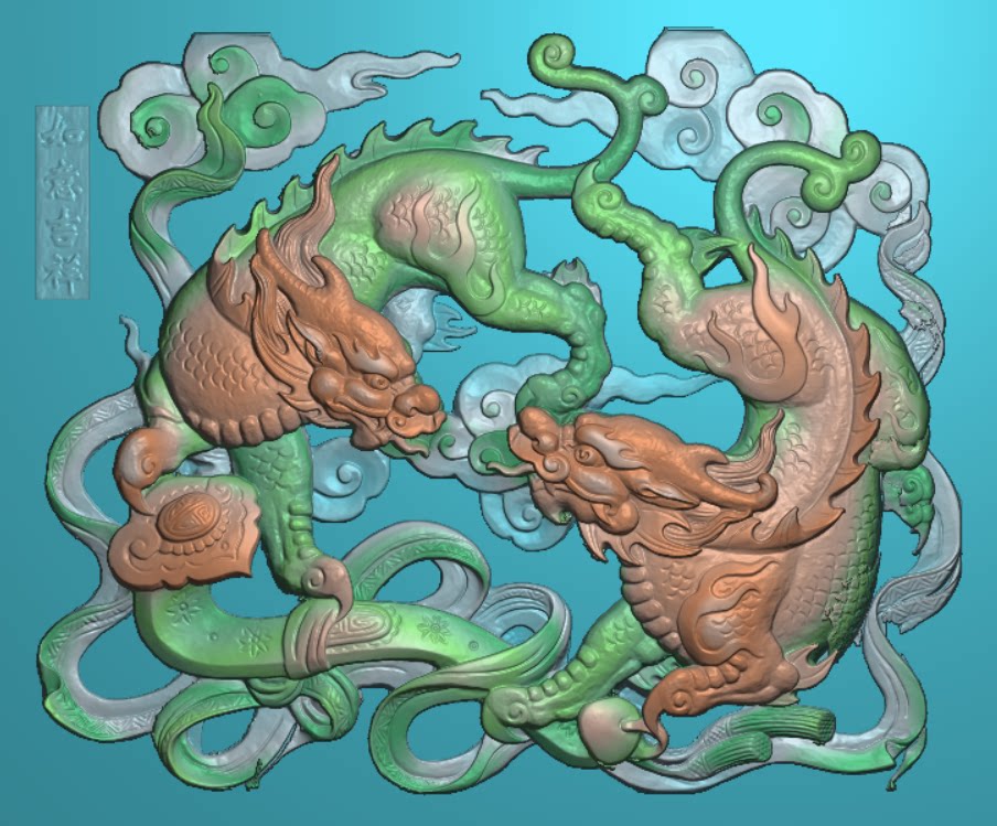 如意吉祥东阳木雕工艺品挂件挂屏屏风手工雕刻扫描精雕图