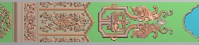 梁侧板洋花1东阳木雕古建构件装修建筑构件扫描精雕图