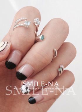 韩国设计师同款925纯银黑白关节