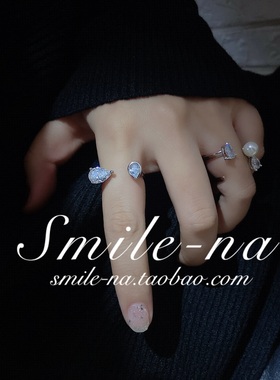 韩国水滴锆石包晶戒指ins同款