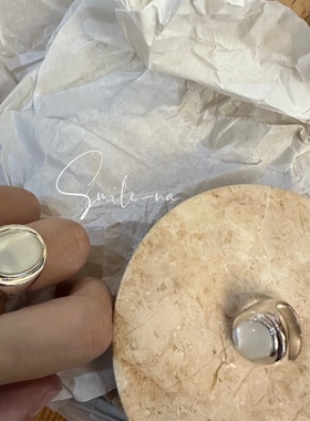 指环设计款925纯银贝母戒指