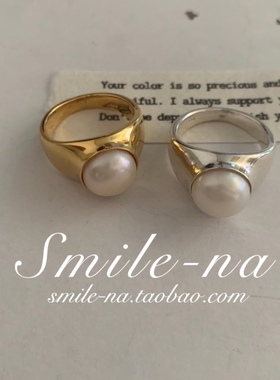 韩国进口小众款925复古天然珍珠