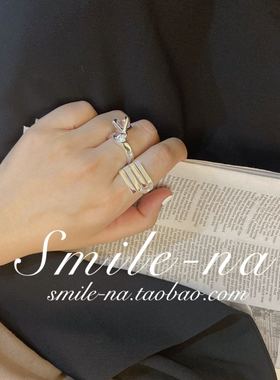 韩国进口小众设计师款925戒指