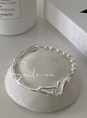 韩国天然手链不规则珍珠