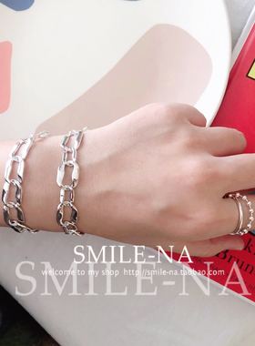 韩国进口纯银不规则别针手环