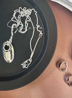 韩国进口小众925纯银重工向日葵欧尼同款水滴造型长款毛衣链项链