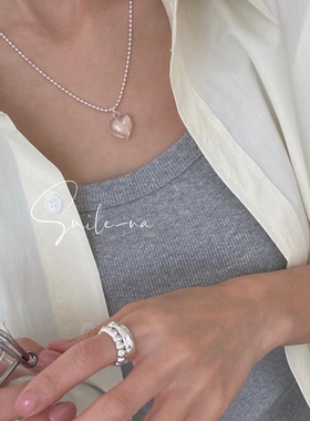 爱心韩国吊坠925纯银吊坠