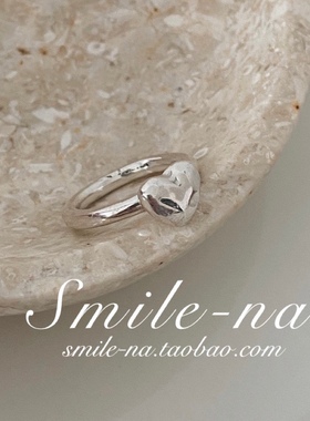 韩国进口925纯银桃心戒指