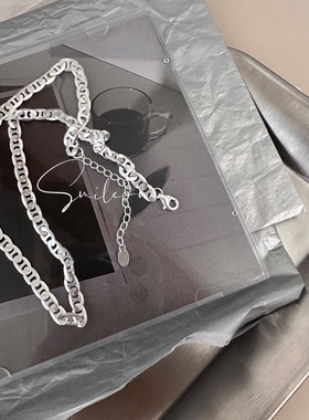 925纯银猪鼻子设计款重工项链