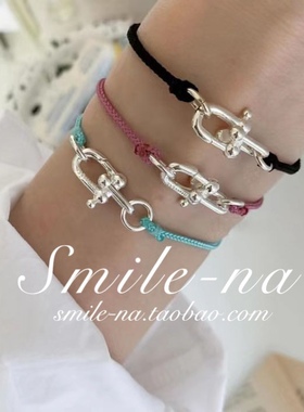 韩国东大门设计进口马蹄扣彩绳