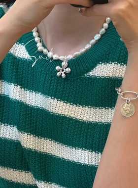 设计款小众珍珠项链韩国立体