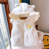 女童棉服马甲秋冬洋气宝宝马夹儿童夹棉加绒背心婴儿外穿坎肩保暖