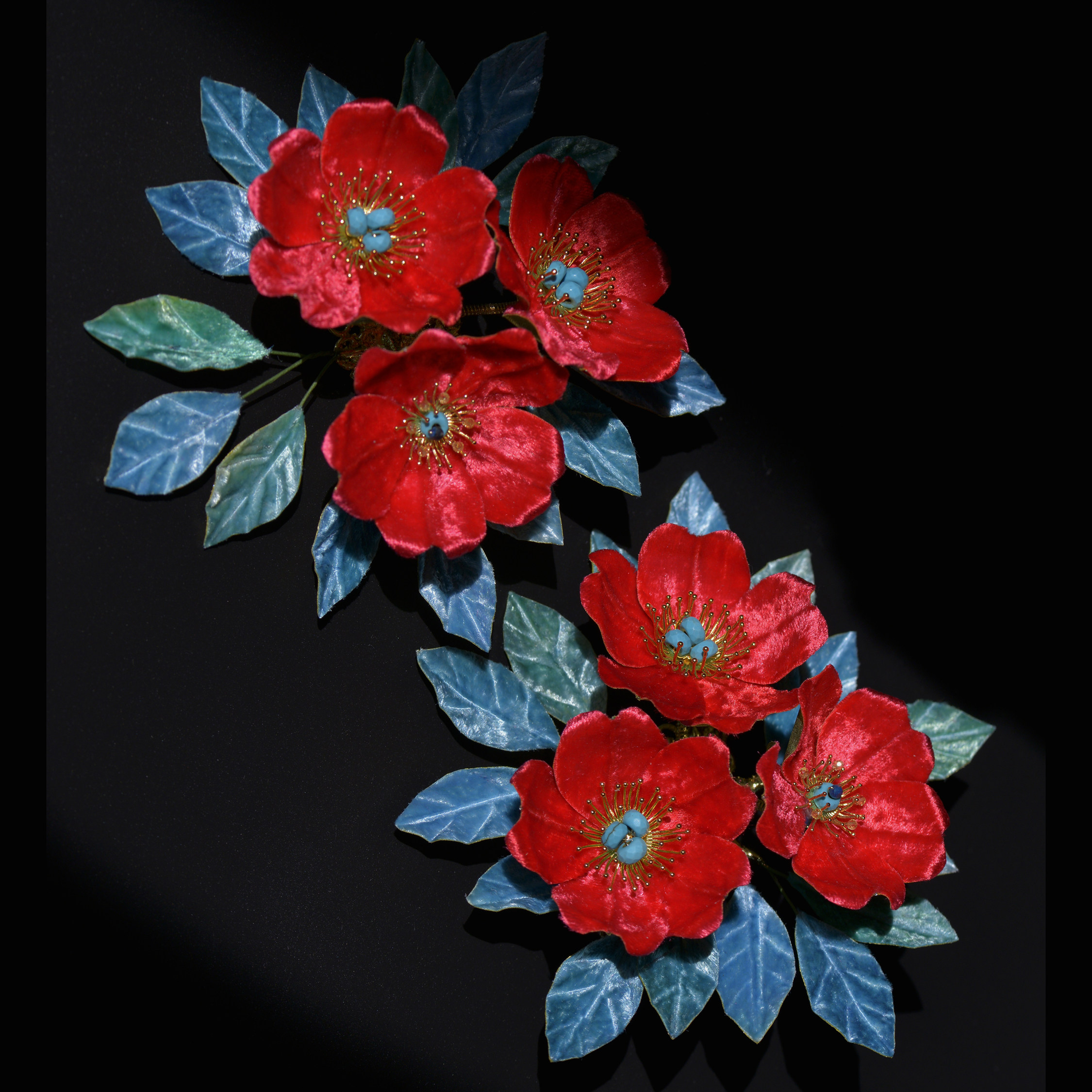 都督夫人 真丝丝绒绢花天河石古风国潮发饰包邮罗绫玛莉苏