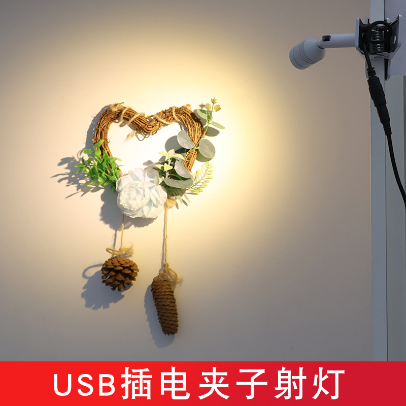 led射灯客厅鱼缸USB插电夹子射灯