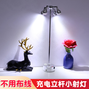 充电射灯展柜夜市摆摊灯立杆桌面灯可移动免接电免打孔多头led灯
