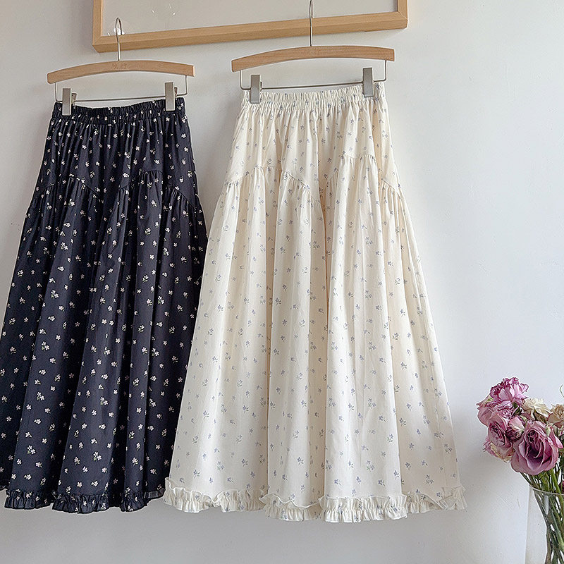 花边碎花半身裙2025春季新款裙子