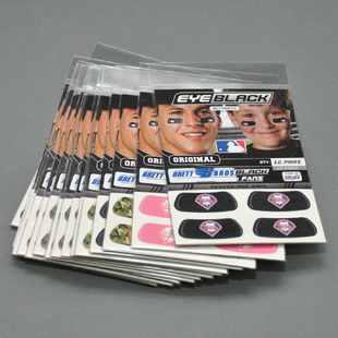 black eye 防眩光眼底贴纸眼影眼黑棒球队标志 Bros 美国Brett