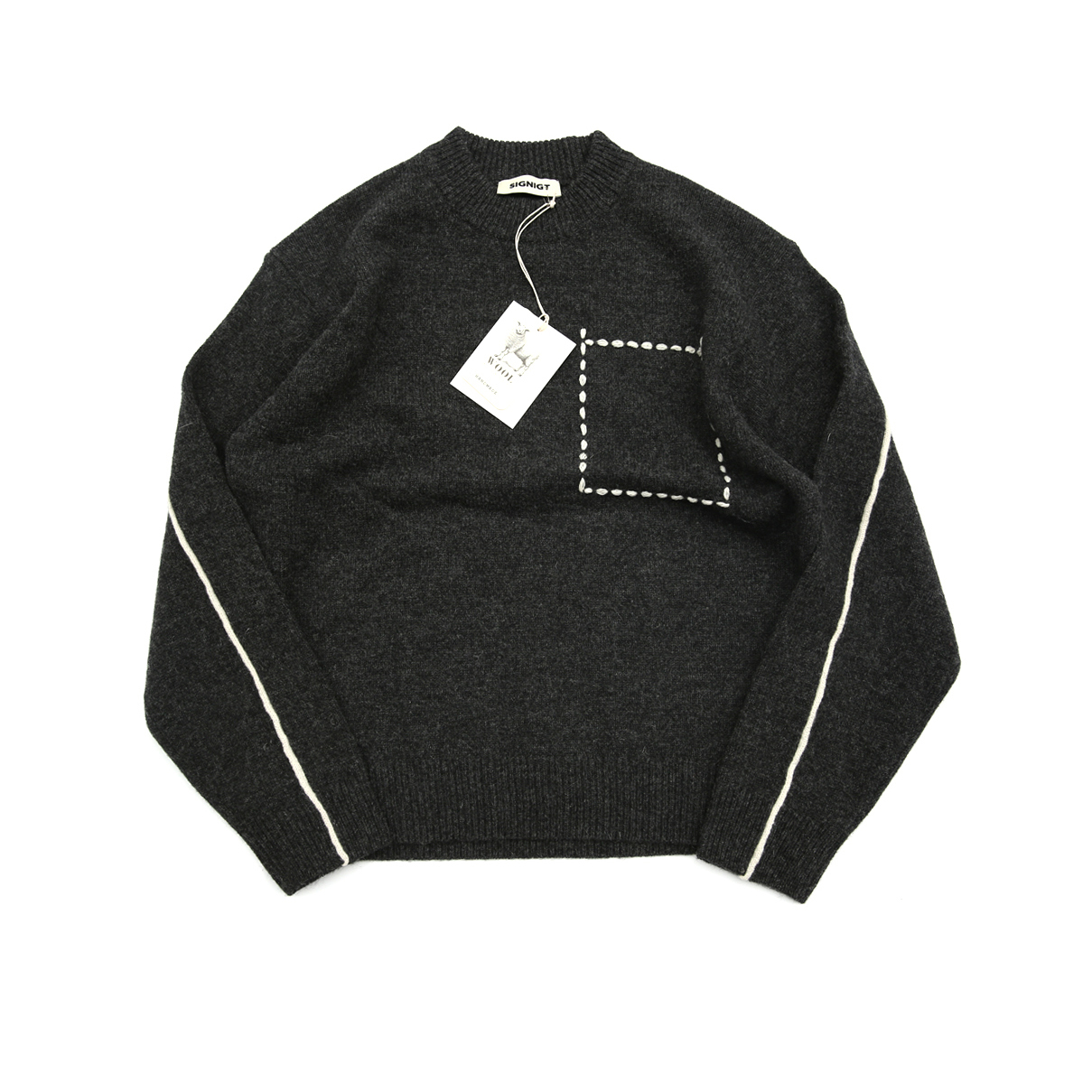 SOUTHPAW+1男装店秋冬新品青年通勤基础保暖休闲圆领纯羊毛毛衣