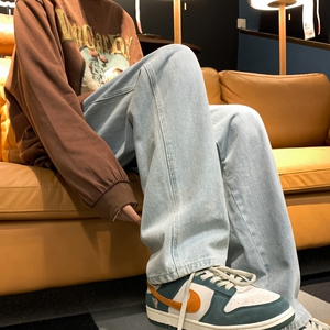 秋冬ins潮宽松百搭阔腿直筒牛仔裤 80%棉A418-BAA6057 -P60 控79图片