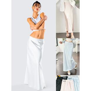 及简质感缎面垂感高腰百搭半身裙 法式 03.11新品 法国设计师品牌