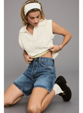 12.17新品 美系高端FP  羊毛混纺英伦风减龄V领撞色百搭针织马甲