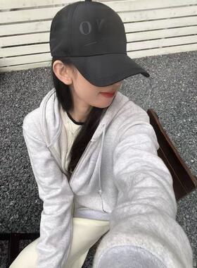06.03新品 韩系休闲字母压印黑色百搭棒球鸭舌帽~男女同款
