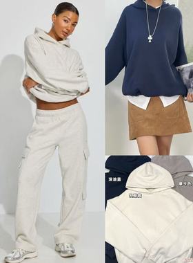 12.27新品 加拿大gar*ge 美式休闲复古连帽纯色宽松百搭加绒卫衣