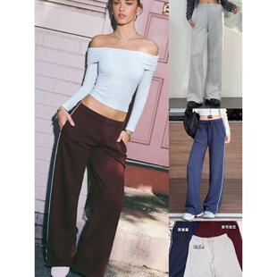 复古阔腿卫裤 OOhome新品 休闲松紧撞色宽松长裤 美式 cott n旗下s