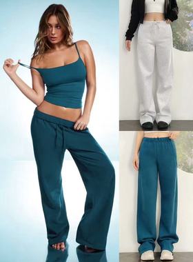 12.10新品 加拿大gar*ge 慵懒风软糯日常百搭休闲抓绒直筒阔腿裤