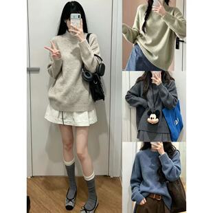 09.29新品 小优家 舒芙蕾系列男女同款简约圆领休闲宽松针织毛衣