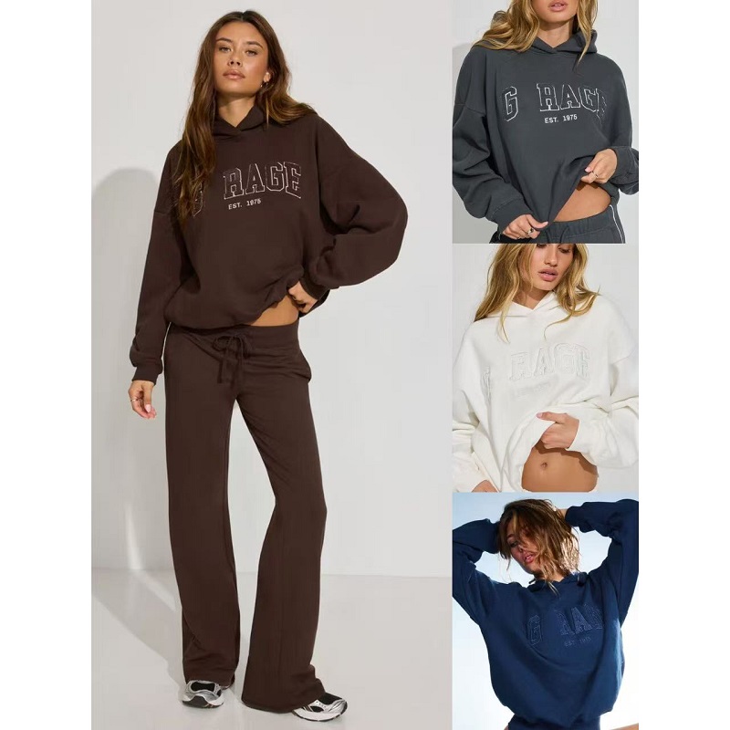 薄绒美式复古宽松休闲运动卫衣